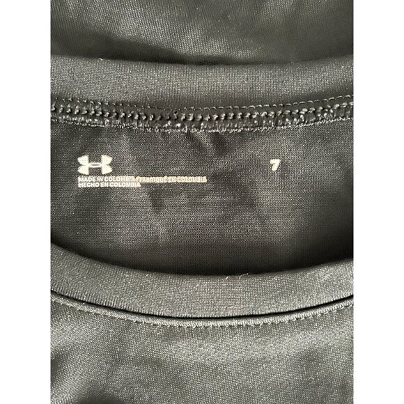 boys kids under armour black shirt size 7 - Picture 4 of 6